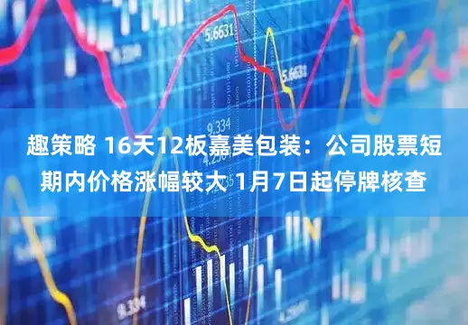 趣策略 16天12板嘉美包装：公司股票短期内价格涨幅较大 1月7日起停牌核查